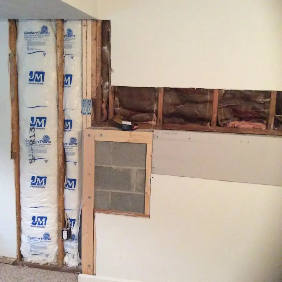 Wall insulation replacement during Basement Flood Cleanup in Los Osos